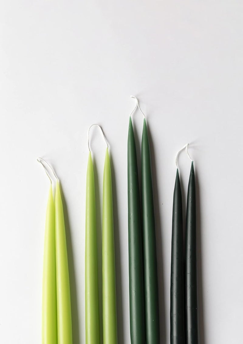 Kunstindustrien ® Taper Candles – Set of 4, 13.8" – Made in Denmark, Long Burning Candles 15h, Unscented & Smokeless Candlesticks – Elegant Tall Candles for Weddings, Dinners & Home Decor (Light Green) - Image 3